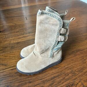 MUK LUKS Kids Kathleen Camel Calf Boots Sz 6